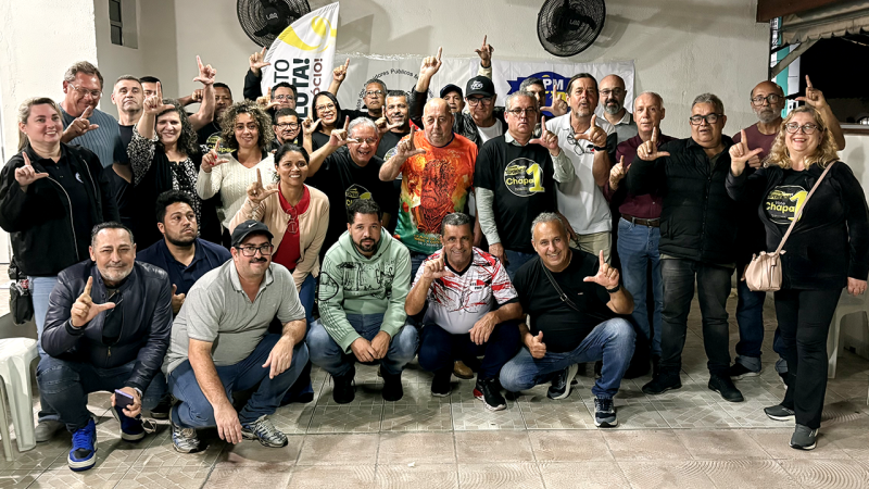 FESSPMESP coordena eleição do SINTRASP com participação de dirigentes de 21 cidades. Chapa 1 é eleita com 98% dos votos válidos