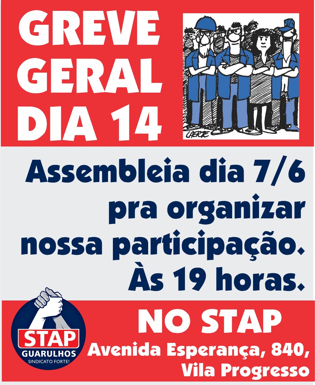 Pedro Zanotti Filho, presidente do STAP Guarulhos destaca a participação da categoria de sua cidade na Greve Geral de 14 de junho