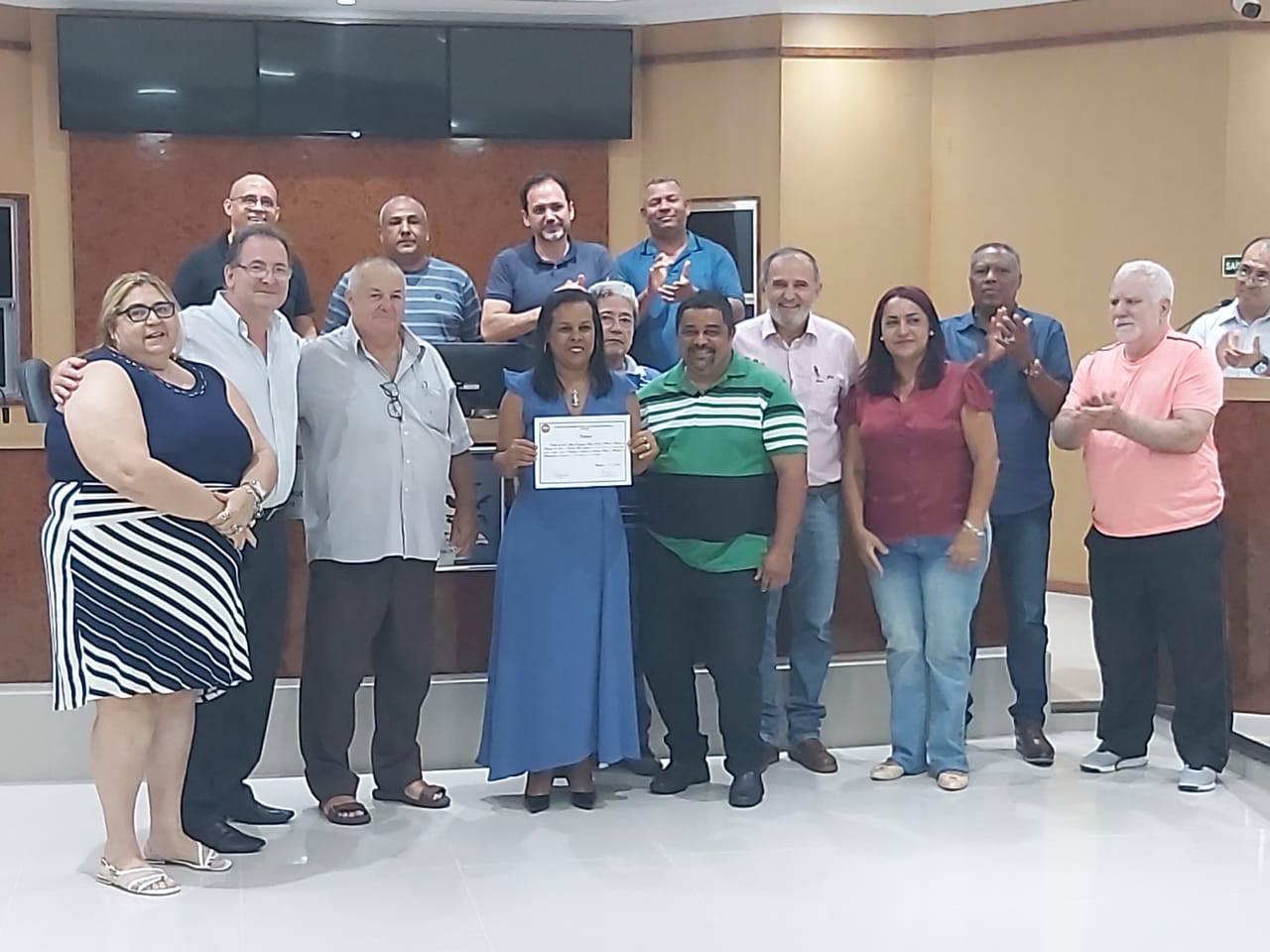 Presidente Aires Ribeiro acompanha a posse da nova diretoria do Sindicato dos Servidores de Mongaguá