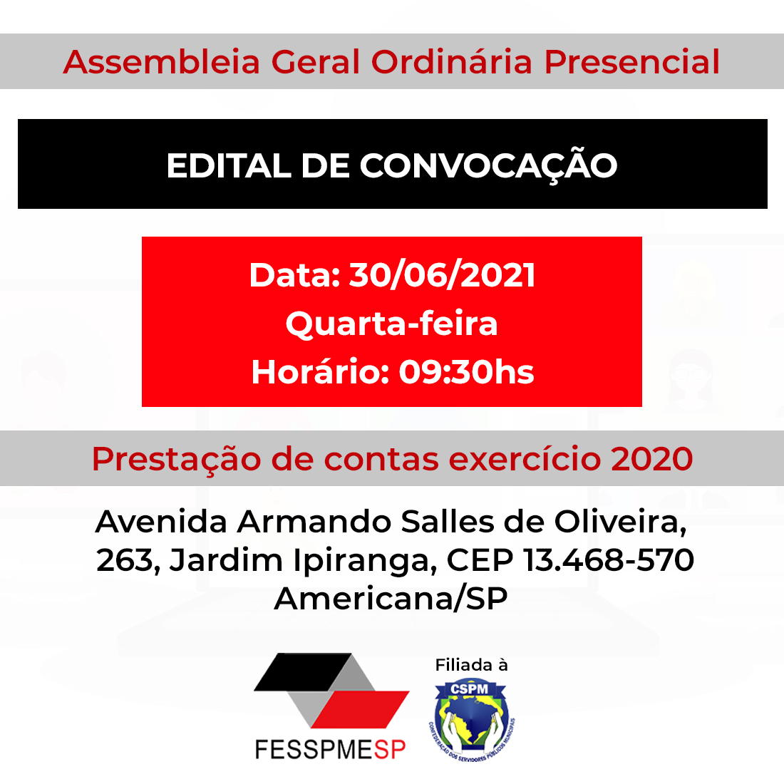 Edital de Convocação – Assembleia Geral Ordinária (Presencial)