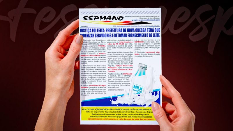 Nova Odessa | SSPMANO garante conquista na Justiça, restaura direito dos Servidores e Prefeitura é condenada