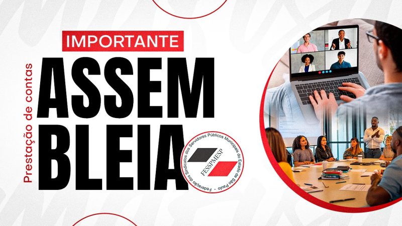 Convocação | Fesspmesp realiza assembleia de Prestação de Contas no dia 8 de dezembro, às 10 horas, de forma híbrida